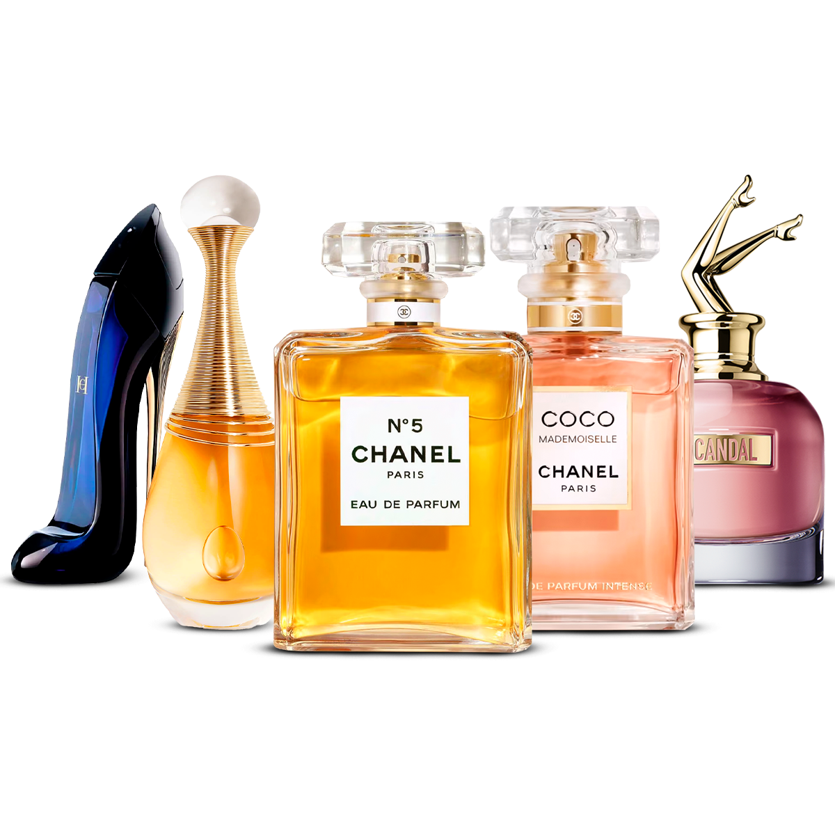 Zestaw 5 Perfum – Good Girl, J'adore, Chanel Nº5, Coco Mademoiselle i Scandal [100 ml każdy]