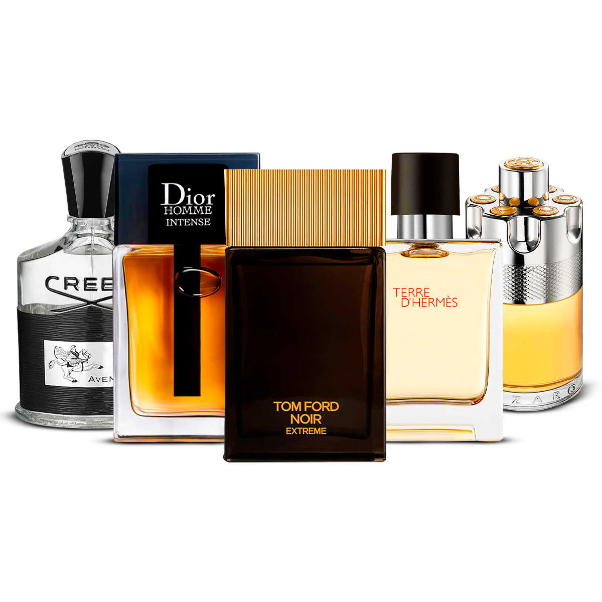 Zestaw 5 Perfum – Creed Aventus, Dior Homme Intense, Tom Ford Noir Extrême, Terre d'Hermès i Azzaro Wanted [100 ml każdy]