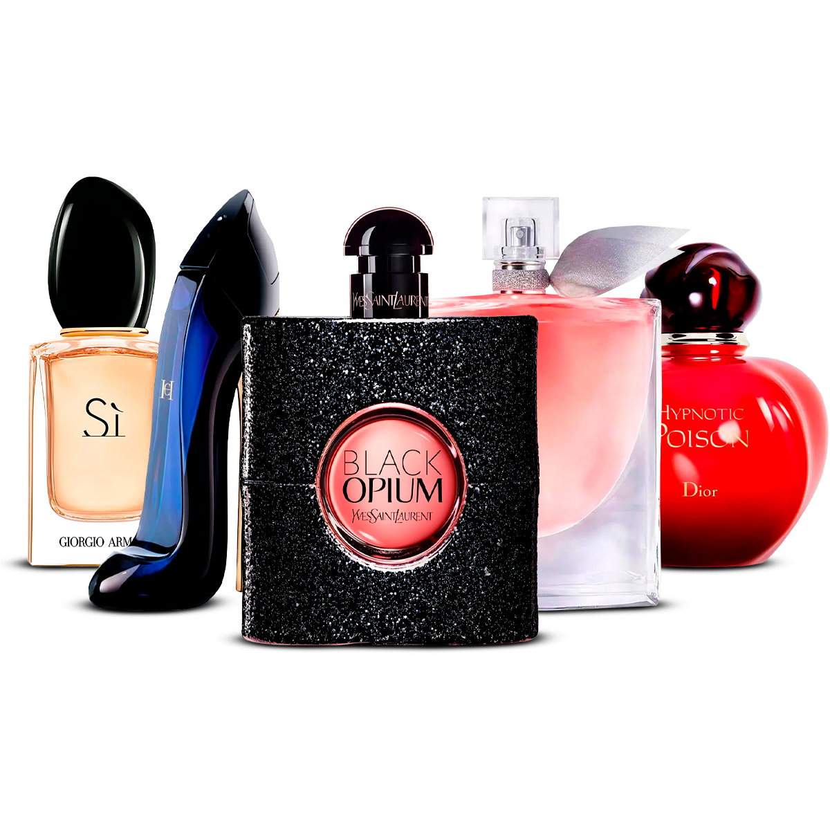 Zestaw 5 Perfum – Sì, Good Girl, Black Opium, La Vie Est Belle i Hypnotic Poison [100 ml każdy]