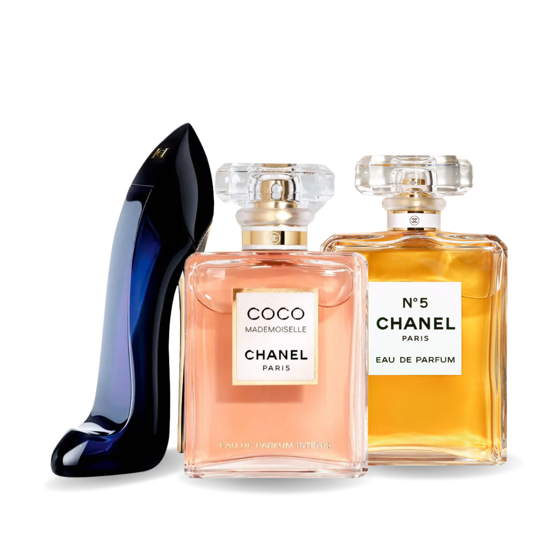 Zestaw 3 Perfum | GOOD GIRL + COCO MADEMOISELLE + Chanel Nº5 [100 ml każdy]