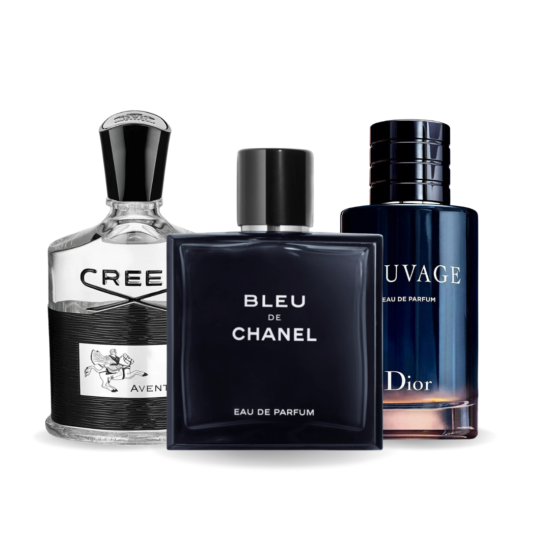 Zestaw 3 Perfum | Creed Aventus + Bleu de Chanel + Dior Sauvage [100 ml każdy]