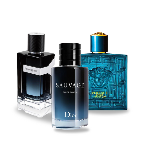 Zestaw 3 Perfum | Dior SAUVAGE + Yves Saint Laurent Y MEN + Versace EROS [100 ml każdy]