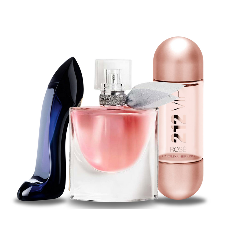 Zestaw 3 Perfum | GOOD GIRL + Lancôme LA VIE EST BELLE + 212 VIP ROSÉ [100 ml każdy]