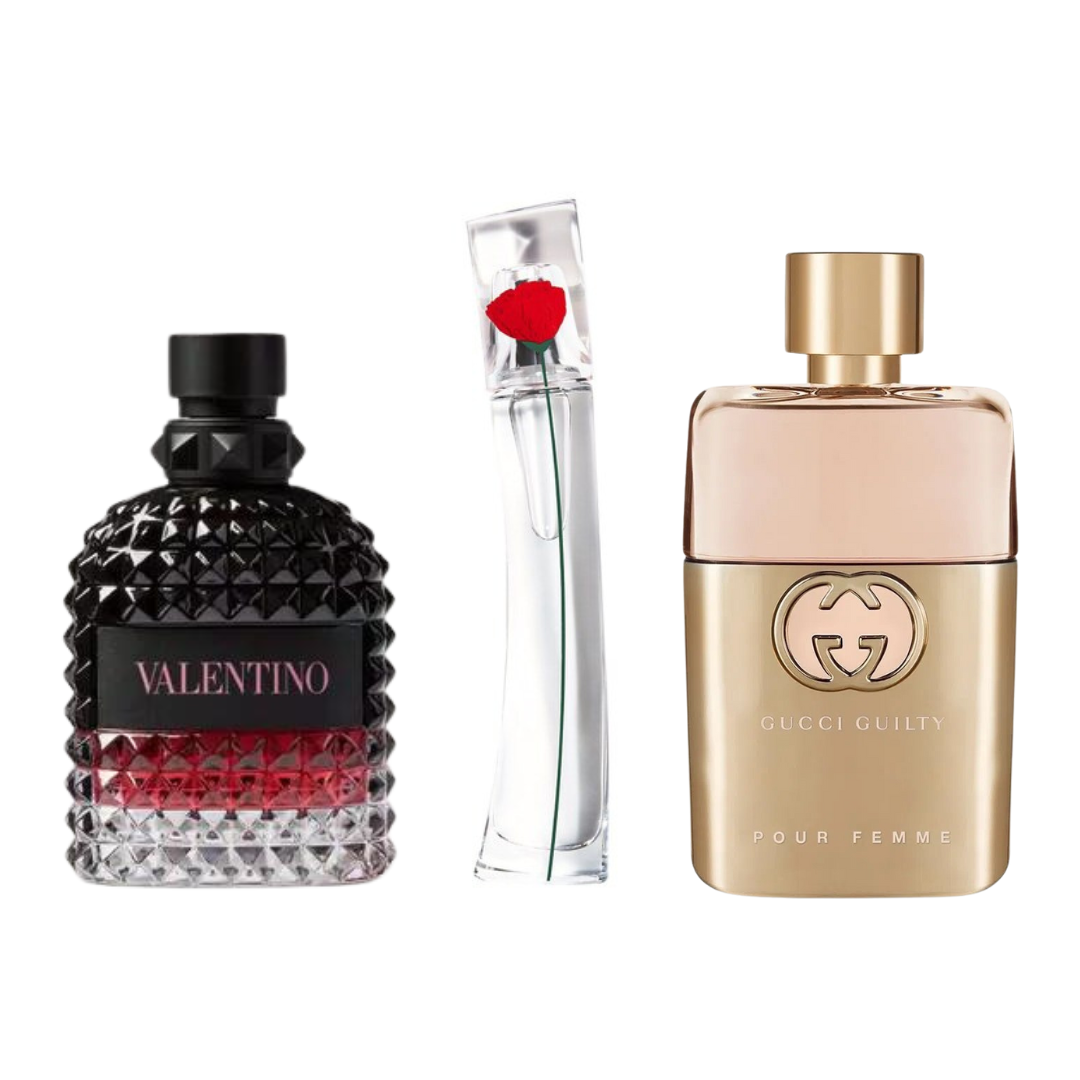 Zestaw 3 Perfum | Gucci Guilty + Valentino Intense + Flower Kenzo [100 ml każdy]