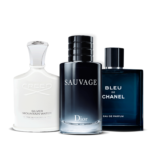 Zestaw 3 Perfum | Creed Silver + Sauvage Dior + Bleu de Chanel [100 ml każdy]