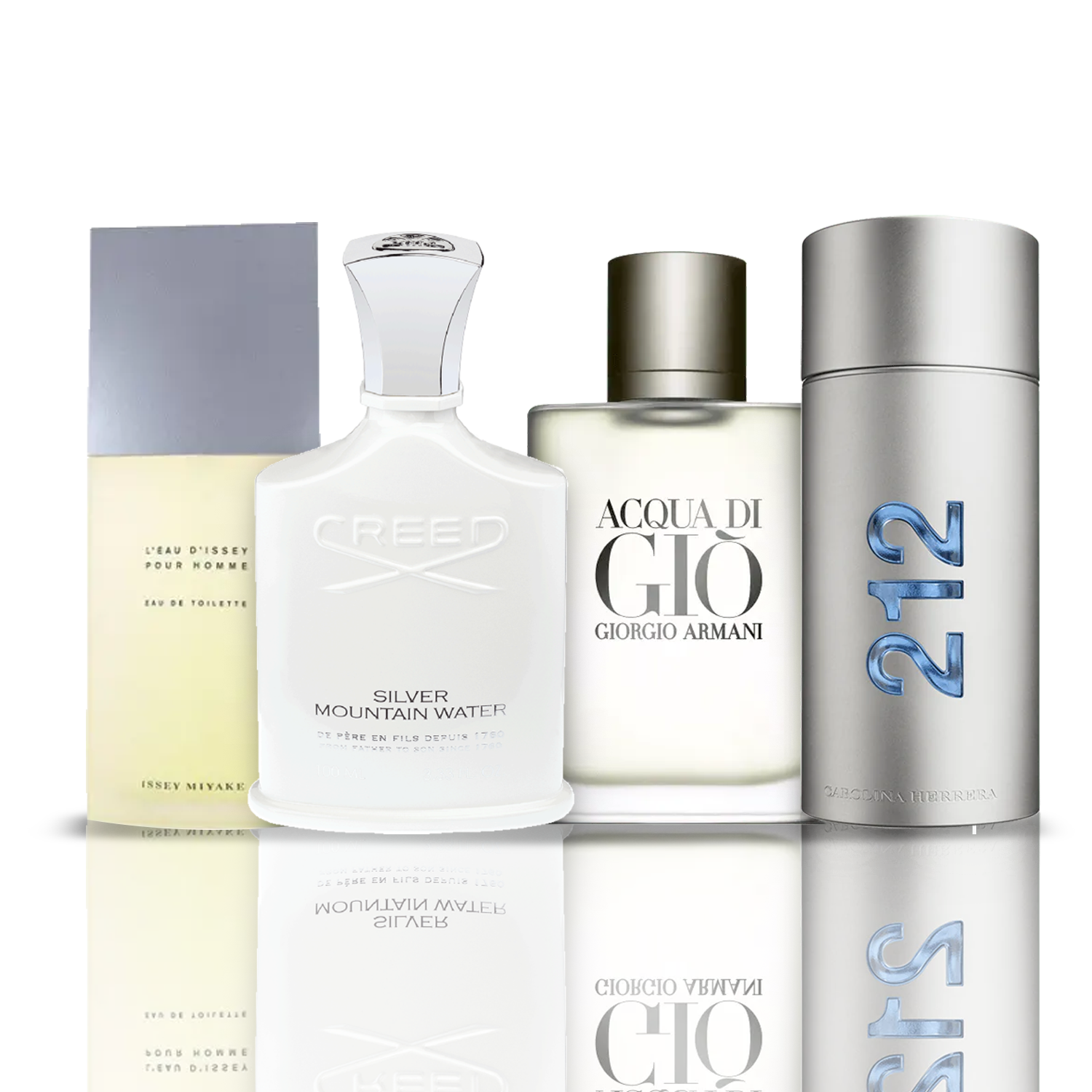 Zestaw 4 Perfum | Issey Miyake + Acqua di Gio + Creed Silver + 212 NYC Men [100 ml każdy]