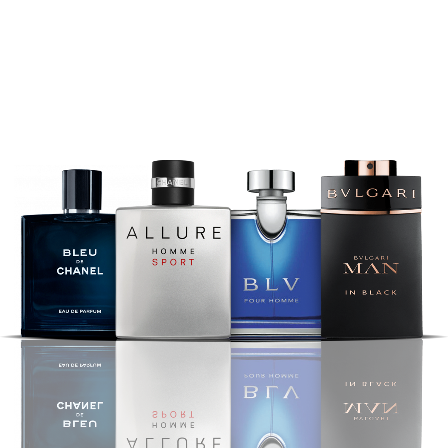 Zestaw 4 Perfum | Bleu de Chanel + Allure Sport + BLV + Bvlgari Man in Black [100 ml każdy]