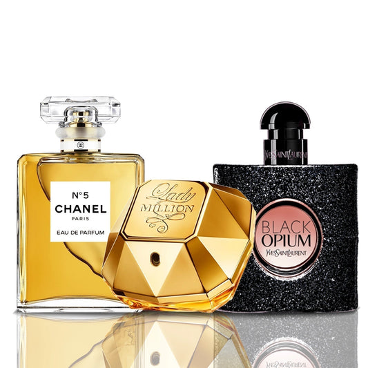Zestaw 3 Perfum | Chanel N°5 + Lady Million + Black Opium [100 ml każdy]