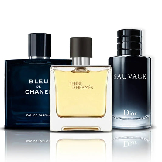 Zestaw 3 Perfum | Bleu de Chanel + Terre D'Hermes + Sauvage [100 ml każdy]