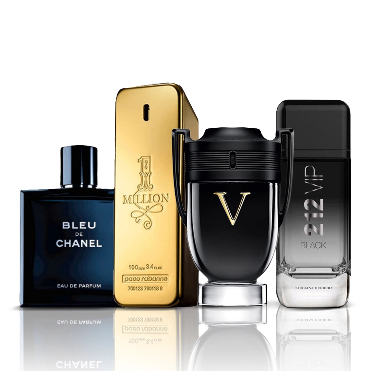 Zestaw 4 Perfum | Bleu de Chanel + One Million + Invictus Victory + 212 VIP Black [100 ml każdy]